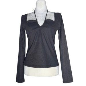 NWT A.N.A. Women's Charcoal Smoke Elegant Long Sleeve Top Size Medium